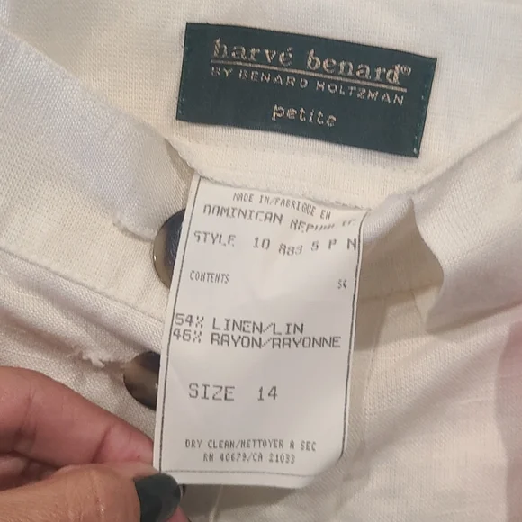 NWT deadstock Harve Benard linen long skirt cream size 14 petite - Picture 8 of 11